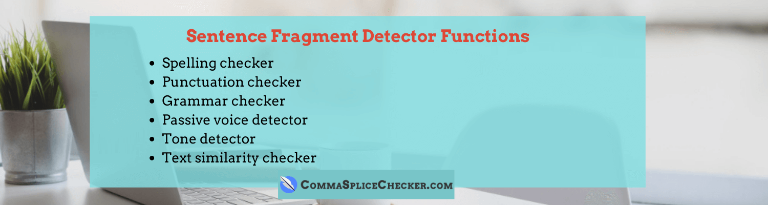 sentence fragment checker functions